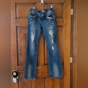 Almost Famous faux paint splattered jeans